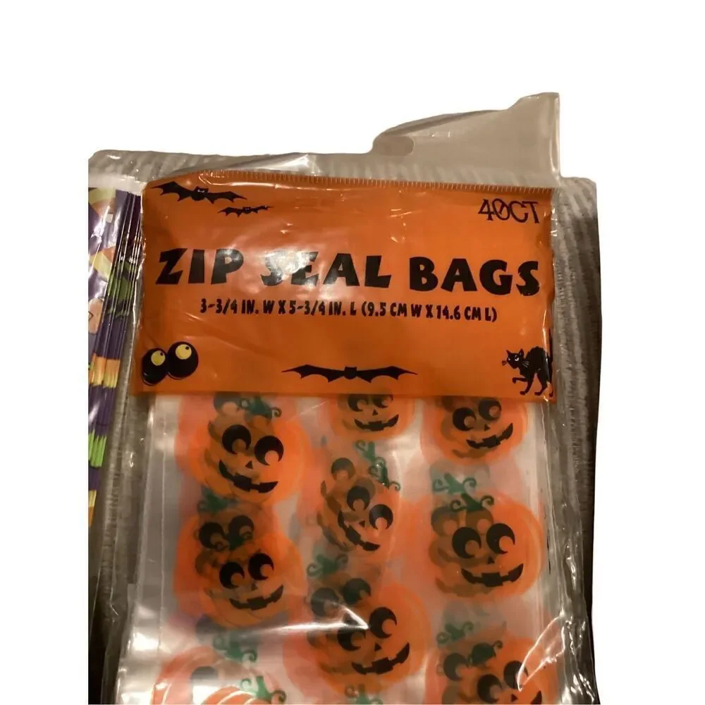 Bundle Of Halloween Makeup And Treat Bags Monster Cling Ons